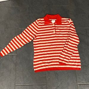 Vintage Mondi striped sweater-like long sleeve polo